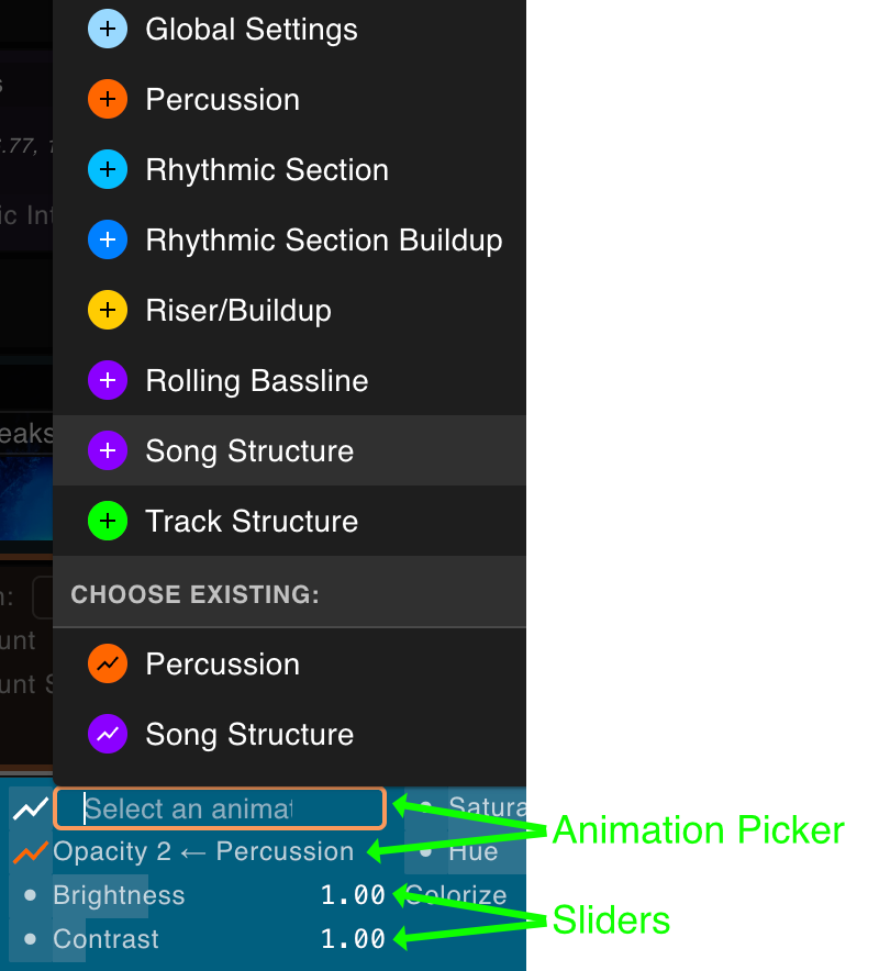 Animation pickers and their dialog