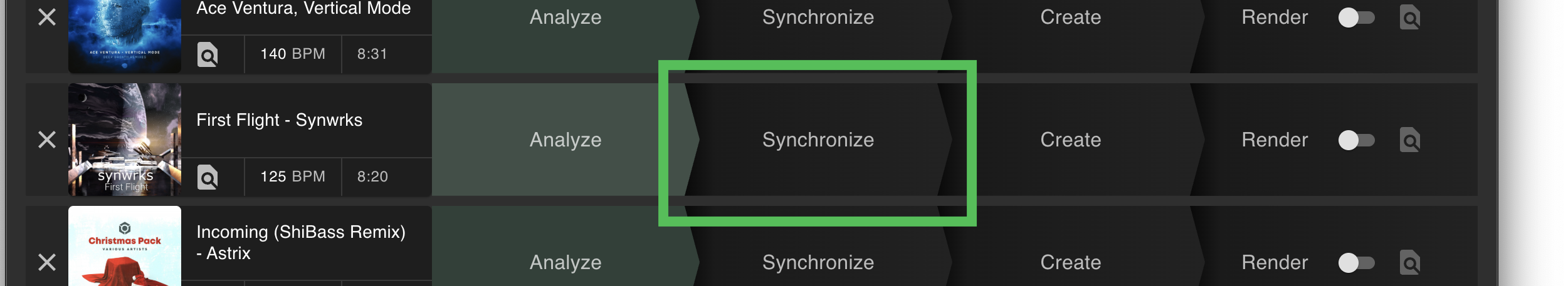 Synchronize navigation button.