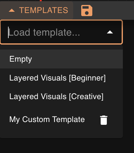 Templates menu.